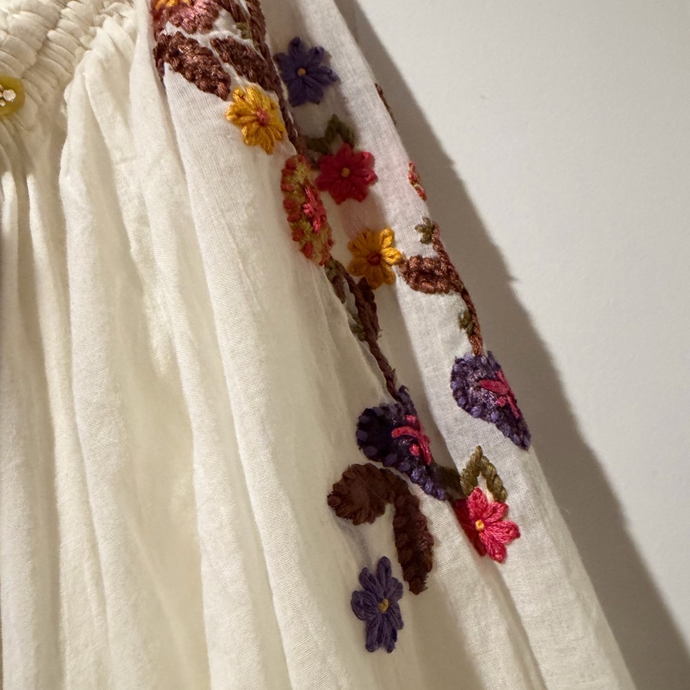 Free People Cream Maxi Dress with Multicolor Floral Embroidery 🔥Beautiful🔥 SizeM - Picture 5 of 8